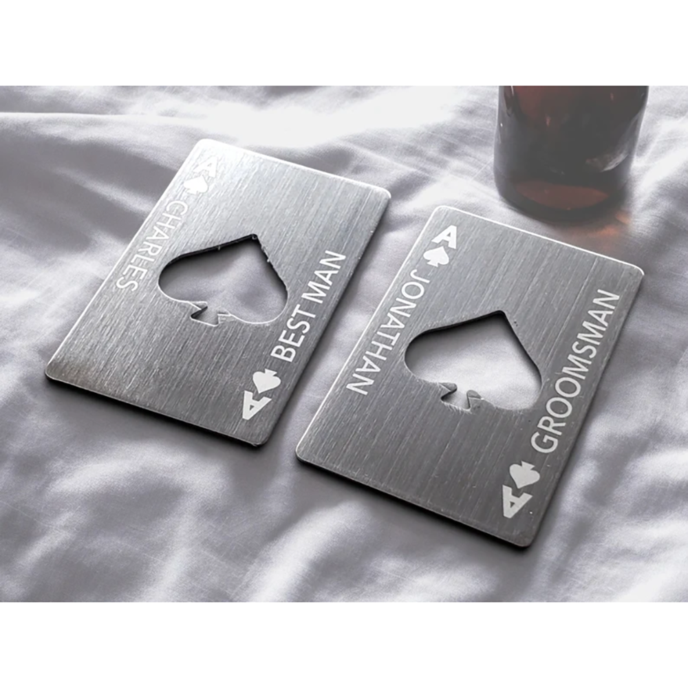 Men'S Grooming For Engagement - Custom Ace of Spades Groomsmen Engraved