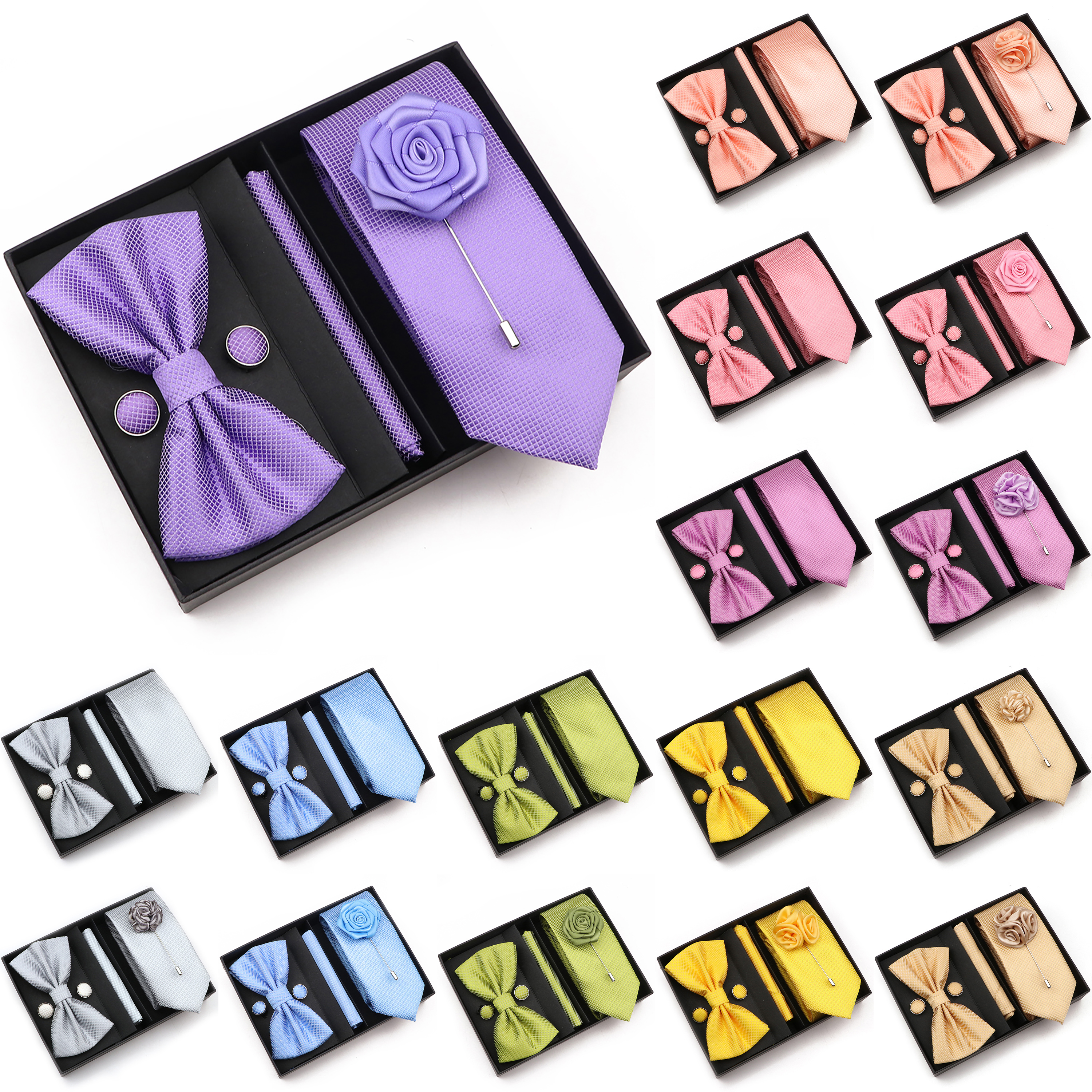 New Style Tie Set Solid Color  - Mens Grooming Box ulasan dan harga