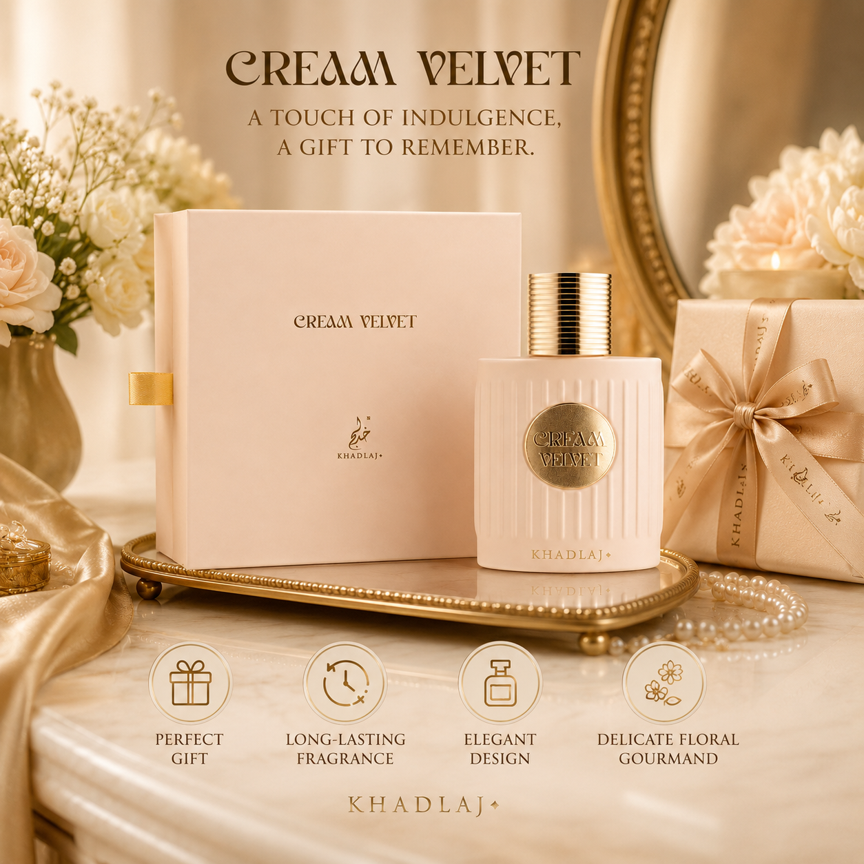 Khadlaj Cream Velvet Eau de Pa - Cologne Spray Bottle ulasan dan harga