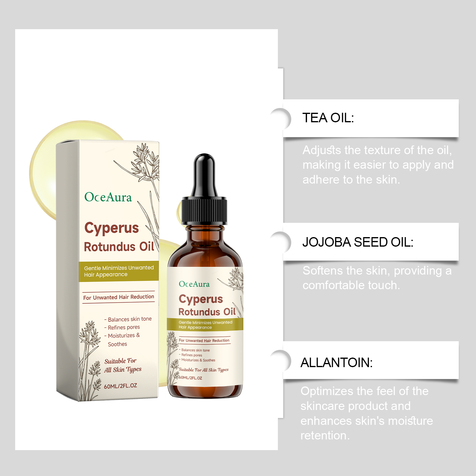 Cyperus Rotundus Hair Removal  - Beard Oil Growth ulasan dan harga
