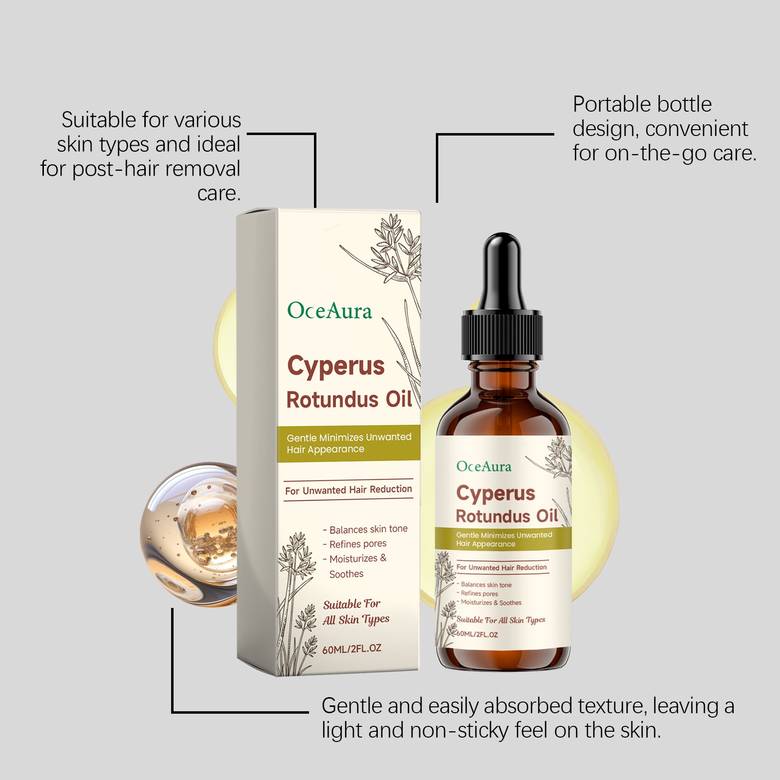 Cyperus Rotundus Hair Removal  - Beard Oil Growth ulasan dan harga