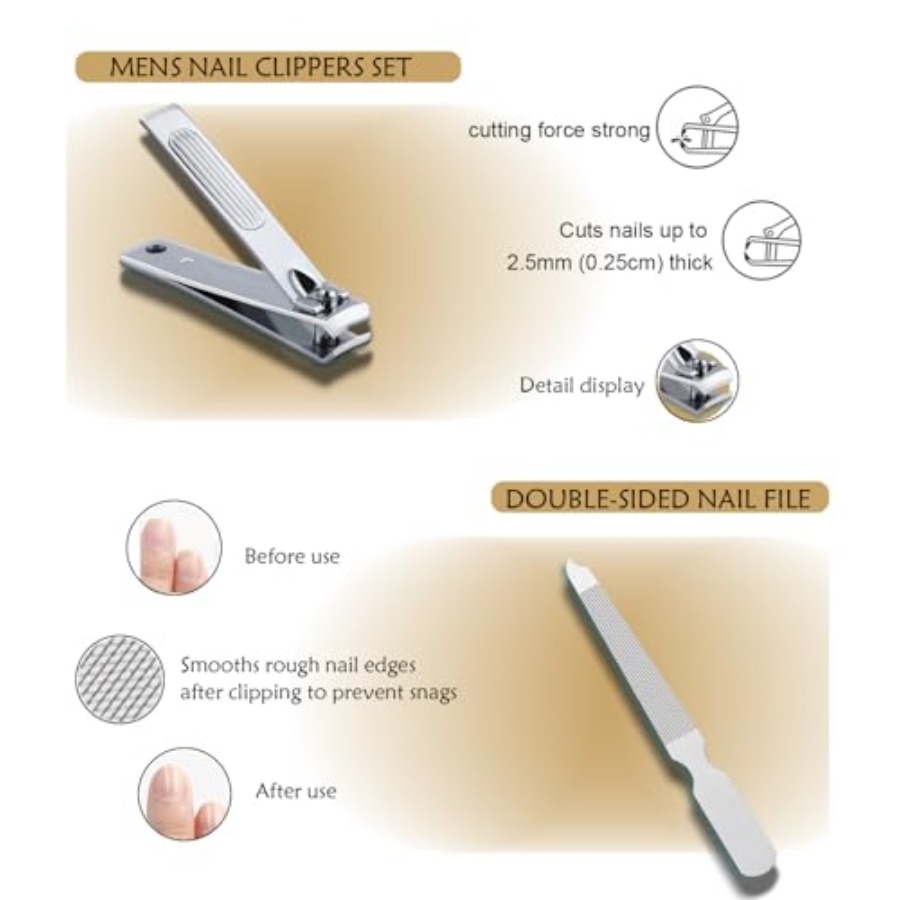 6-Piece Nail Clippers Set for  - Men'S Grooming Fingernails ulasan dan harga